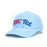 Casquette de baseball vintage personnalisée à 5 panneaux découpée au laser en daim, 100 % polyester, imperméable, style sportif urbain, avec logo brodé et visière courbée haute