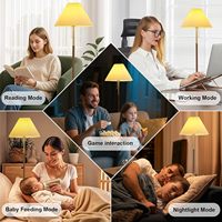 Lampadaire plissé haut avec abat-jour pour salon, coin chambre, chevet, bureau – Lampe sur pied marron lumineuse 12W à intensité variable pour lecture