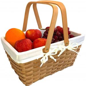 Set <span class=keywords><strong>di</strong></span> 2 Cesti <span class=keywords><strong>da</strong></span> Picnic Design Moderno, Scatole in Bambù per Famiglia, Compleanno, con Sacchetto <span class=keywords><strong>di</strong></span> Cartone - Product Image 1