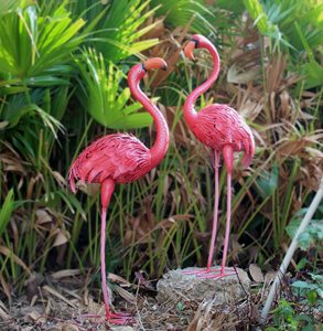 Statues et sculptures de flamants roses pour jardin, oiseaux en métal pour l'extérieur, art de jardin pour la maison, patio, pelouse, bassin, <span class=keywords><strong>parterre</strong></span> de fleurs - Product Image 1