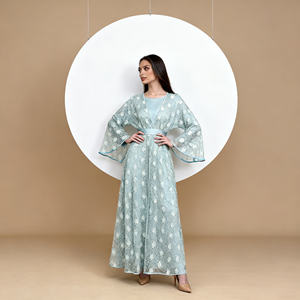 Abaya de luxe, nouveau style, élégante, en dentelle personnalisée, en polyester, pour occasions spéciales, robe pour femmes musulmanes, vente en gros - Product Image 3