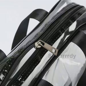 Sac en plastique transparent imperméable avec logo personnalisé pour le shopping, fermeture à glissière, résistant au sable, grand sac cosmétique transparent, sac de rangement de plage - Product Image 3