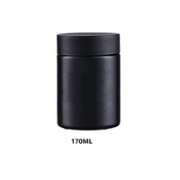Pot en plastique PET noir mat de 2oz 3oz 4oz avec bouchons CRC résistants aux enfants pour crème en poudre