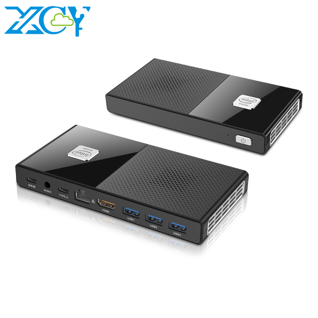 XCY Intel N100 Mini PC N200 16G DDR5 RAM M.2 SSD HD Type-C 4K Display RJ45 LAN Wifi6 Portable Office Home Computer