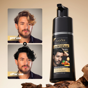 SADOER Balsamo per <span class=keywords><strong>Capelli</strong></span> Neri 4 in 1 con Essenza Vegetale, Shampoo <span class=keywords><strong>Colorante</strong></span> Delicato all'Olio di Argan, Prodotto Multifunzione per la Cura e lo Styling dei <span class=keywords><strong>Capelli</strong></span> da <span class=keywords><strong>Uomo</strong></span> - Product Image 2