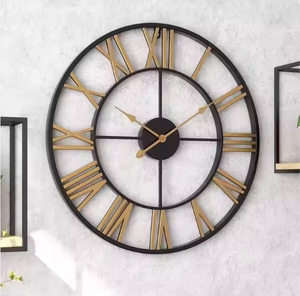 Relojes <span class=keywords><strong>de</strong></span> pared <span class=keywords><strong>de</strong></span> Metal modernos <span class=keywords><strong>de</strong></span> 80cm, redondos, casi silenciosos, con pilas, números romanos negros, reloj para sala <span class=keywords><strong>de</strong></span> estar, Dropshipping DDP - Product Image 3