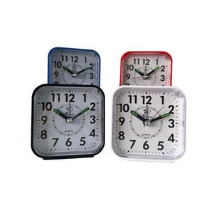 <b>Desk</b> <b>Clock</b> Quartz Alarm <b>Clock</b> Square Shape Silent Movement Wall Or Table Use - Product Image 1