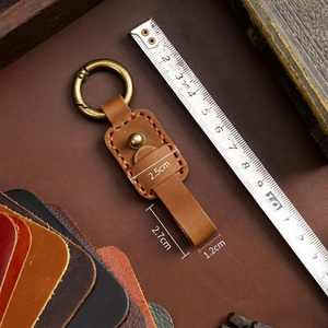 LLavero de coche de cuero genuino Vintage duradero con opción de logotipo personalizado Diseño unisex y caja de embalaje de regalo - Product Image 6