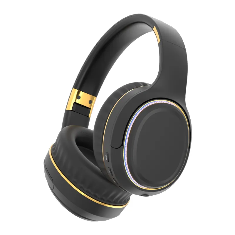 Headband Headphone nirkabel, Headphone nirkabel dapat dilipat Stereo nirkabel olahraga Headset earbud leher Earphone dengan Mic