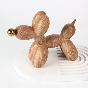 Meijian populaire vente Statue décoration résine Imitation bois ballon chien maison bureau accessoires <span class=keywords><strong>lapin</strong></span> décor à la maison - Product Image 2