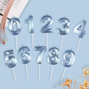 شموع أرقام ذهبية وحمراء وفضية اللون على شكل أرقام لتزيين الكيك - Product Image 5