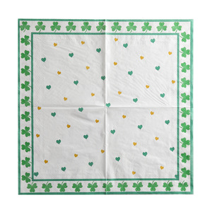 Clover Themed Paper Napkins 330mm Double Layer Printed For Themed Party Use - Product Image 5