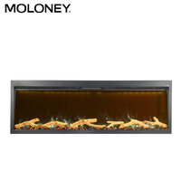 Cheminée électrique décorative de qualité supérieure de la série V+ avec effet de combustion de bois simulé de 200 cm, télécommande