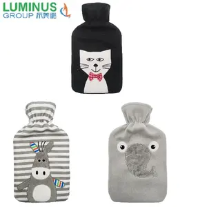 Bottiglia di acqua calda di vendita calda con coperchio bottiglia di acqua calda in gomma con copertura in pile animale