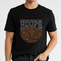 Transfert thermique personnalisé Bling pour T-shirts : motif strass basketball