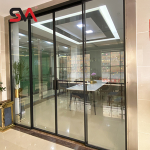 SVA-6089 Tùy chỉnh màu nhôm khung đồng bộ đệm mềm đóng đôi kính cường lực hệ thống cửa trượt - Product Image 3