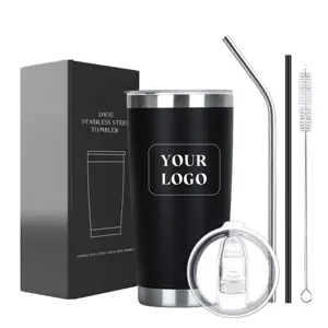 Biểu tượng tùy chỉnh 20 oz 30 oz chân không phích Tumblers bán buôn số lượng lớn 20 oz thép không gỉ đôi tường Du lịch cốc cà phê với nắp