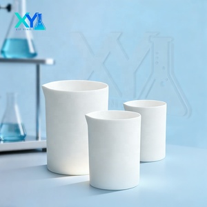Wholesale High Temperature Acid And Alkali Resistance F4 PTFE <strong>Beaker</strong> With Cover Lid <strong>Lab</strong> Chemical PTFE <strong>Plastic</strong> <strong>Beaker</strong> - Product Image 1