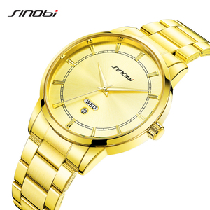 Montres <span class=keywords><strong>de</strong></span> luxe pour couple SINOBI, montres-bracelets à quartz pour homme et femme, bracelet en acier inoxydable, étanches, Relogio, prêtes à être expédiées - Product Image 2