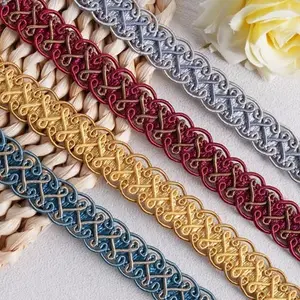 Width 17 mm Wholesale curtain lace ribbon Corded embroidery lace trim for clothing sofa cushion pillow accessories