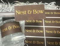 Autocollants en papier texturé personnalisé, dorure à chaud or et argent, étiquettes autocollantes pour emballages cadeaux de mariage