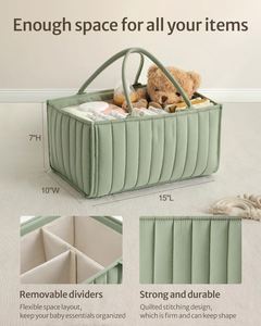 Baby Diaper <b>Caddy</b> Organizer Portable Nursery Storage Basket for Newborn Essentials Changing <b>Table</b> & Car <b>Caddy</b> Organizer - Product Image 5