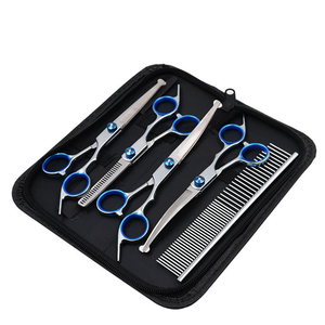 Gold-Color Stainless Steel Barber <b>Scissors</b> Split Type Thinning <b>Scissors</b> Set for <b>Dog</b> and Cat Grooming for Home and Barbershops - Product Image 1