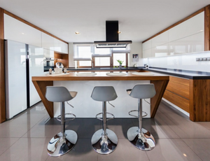 אופנה מודרנית עיצוב מטבח בינוני שני גוונים מבריק אקריליק ארונות מטבח - Product Image 4