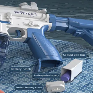 2024 chiếu sáng mô phỏng ngọn lửa M4 Súng nước đồ chơi ngoài trời điện chụp Watergun Đồ chơi hoàn toàn tự động Blaster Súng phun nước