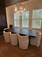 Ensemble de salle à manger de style moderne au design nouveau, table et chaises en marbre et bois pour restaurant, cuisine, ensembles de meubles en bois personnalisés