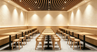 Modernes Minimalistisches Café-Stil Tisch-Stuhl-Set Japanischer Bistro-Stil Massivholz Runde Esszimmerstühle Fast-Food-Laden Kleiner Hocker