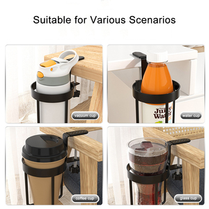 ที่วางแก้วโลหะแข็งแรงทนทานสำหรับติดโต๊ะหรือโต๊ะทำงาน ใช้สำหรับขวดน้ำและแก้ว - Product Image 3