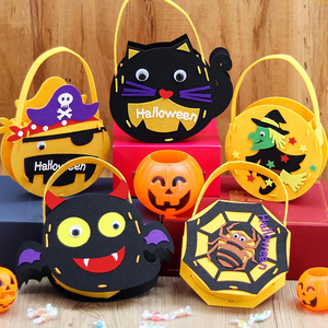 Kit <span class=keywords><strong>DIY</strong></span> pour sacs de bonbons d'Halloween : Créez vos propres sacs cadeaux en feutre pour enfants, idéal pour les fêtes d'Halloween - Product Image 2