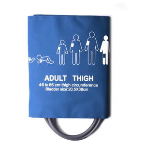 Manguito NIBP reutilizable muslo adulto 46 - 66cm dos tubos PU suave con vejiga Color azul <span class=keywords><strong>BP</strong></span> manguito consumibles médicos - Product Image 1