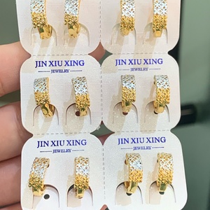 ต่างหูห่วงรูปหัวใจขนาดใหญ่ JXX Wholesale ชุบทอง 24K แบบผูกปม สไตล์คลาสสิก วินเทจ แฟชั่น เครื่องประดับต่างหูแบบติด - Product Image 3