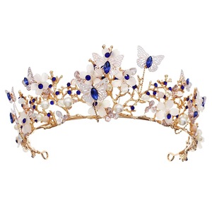 BELLE WORLD Elegante Corona de Cristal, Accesorios para Boda, Tocado de Flores, Tiara Nupcial, Sin Reseñas Aún - Product Image 2