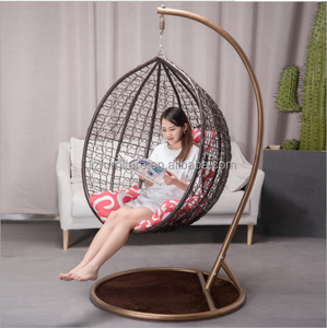 เก้าอี้หวายทรงไข่แบบแขวนสำหรับระเบียงพร้อมขาตั้งโลหะ - Product Image 2