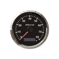 Tachometer Digital Universal VIT TR85N Baru 85mm Warna Hitam/Putih Tahan Air IP67 8~80V DC Pengukur Jam untuk Kapal Laut Truk