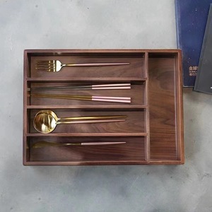 Wooden Cutlery <b>Storage</b> <b>Box</b> Rectangular Drawer Organizer For <b>Kitchen</b> Fork Spoon Chopsticks Hotel Catering Use - Product Image 1