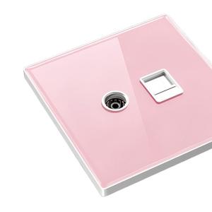 Adaptador de Módulo RJ45 para Puerto de Computadora Universal, Panel Táctil de Vidrio, Interfaz CAT5E, Enchufe de Pared para TV, Diseño Minimalista - Product Image 6