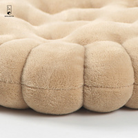 Coussin de siège rond beige super doux et confortable en forme de biscuit, coussin de chaise, coussins de sol Tatami pour le yoga, le salon, le balcon, le bureau