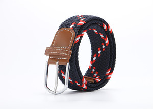 Sabuk elastis kepang kasual wanita, 80 warna lebar 33mm rajutan elastis Pin gesper sabuk Golf ikat kuda sabuk elastis - Product Image 3