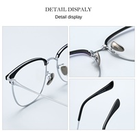 Nouvelles Lunettes Demi-Cerclées Ultra-Légères AC Style Punk 50028M Montures de Myopie Élégantes et Raffinées pour Hommes Optique Danyang