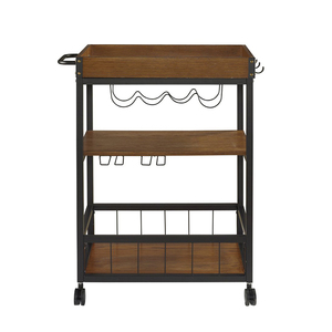 Plateau en bois Meubles En Métal Industriel De Stockage Extérieur de Service Chariot De Bar Pour La Maison - Product Image 2