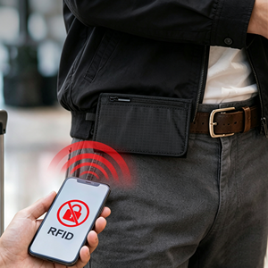 İnce Taktik Kemer Cüzdanı, Seyahat ve Gizli Taşıma için RFID Engelleyici, Hırsızlığa Karşı Gizli Bel Çantası, Nakit, Kartlar ve Pasaport için - Product Image 3