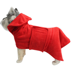 Pet Bathrobe For Dog And Cat Quick Drying Absorbent Towel Clothing Purple Red Dual Purpose Pet Supplies - Product Image 4