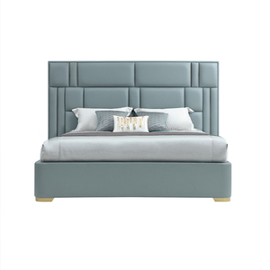 KMJ Design Italiano, Set Camera da <span class=keywords><strong>Letto</strong></span> Lussuoso e Moderno, <span class=keywords><strong>Letto</strong></span> <span class=keywords><strong>Matrimoniale</strong></span> King Size 1,8m, Struttura in Legno Massello, <span class=keywords><strong>Letto</strong></span> in Pelle Stile Morbido - Product Image 4