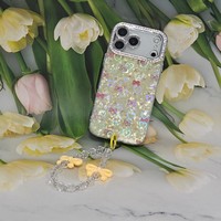 Coque de téléphone papillon avec protection d'objectif pour iPhone 17 Pro Max 17 Air 16 15 14 13 12 11 avec bracelets
