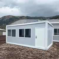 Casa Container con Tetto Piatto 20ft, Prefabbricata Modulare Smontabile, Montaggio Rapido, Edificio Container Portatile per Ufficio in Cantiere e Dormitorio