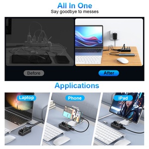 Rshtech 5gbps siêu tốc độ <span class=keywords><strong>USB</strong></span> C đến 4 cổng 3.0 Hub <span class=keywords><strong>USB</strong></span> C HUB với DC 5V/2A Power Adapter <span class=keywords><strong>USB</strong></span> Hub cho máy tính xách tay và macbook - Product Image 5